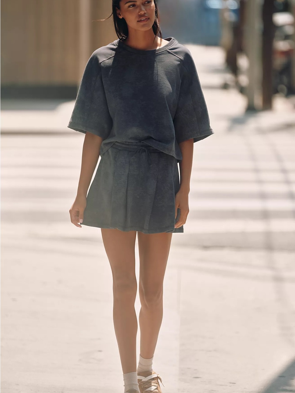 NWT Anthropologie: Daily Practice Pull-On Washed Mini Skirt - Picture 3 of 8